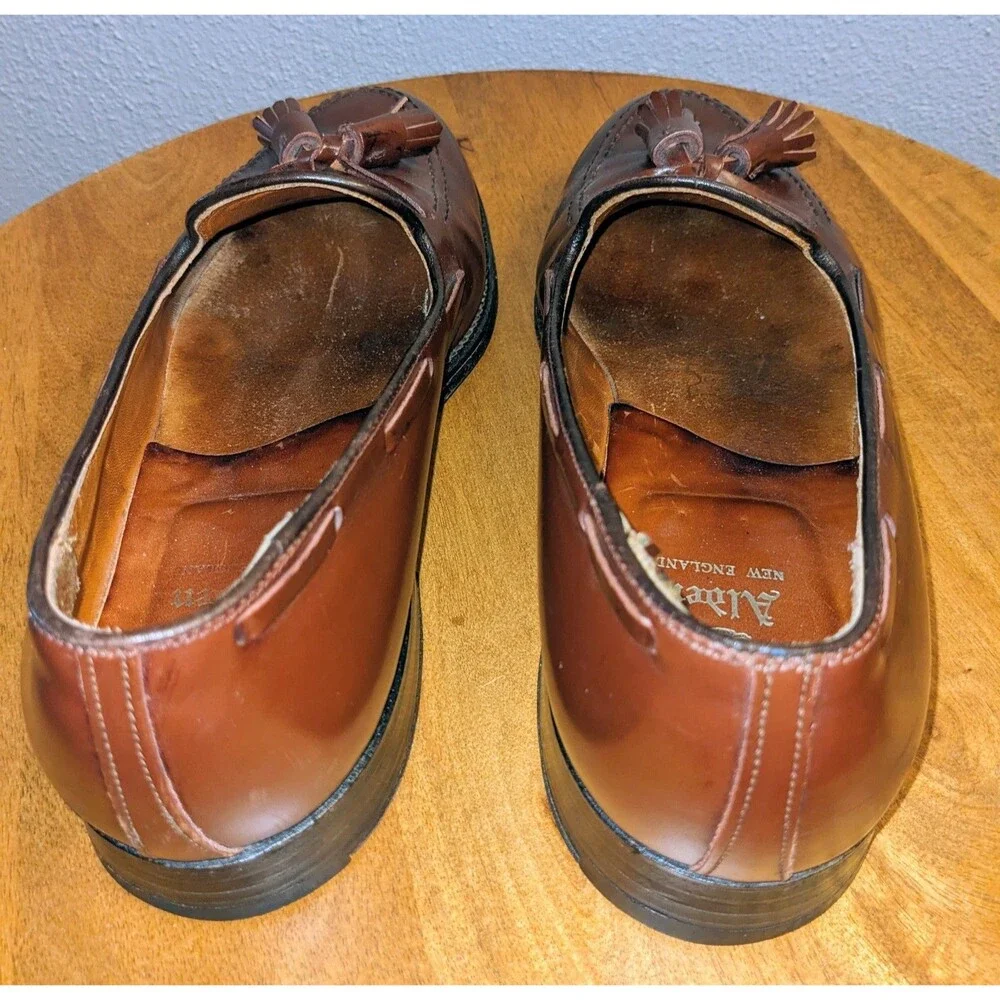 Alden New England Men's 8.5 B/D 560 Tassel Brown Loafers Calfskin Dress Shoes